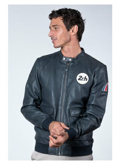Blouson cuir 24H le mans Denis marine