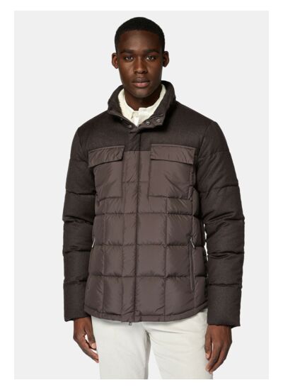 Bomber Flyn En Flanelle Et Tissu Tech En Plume