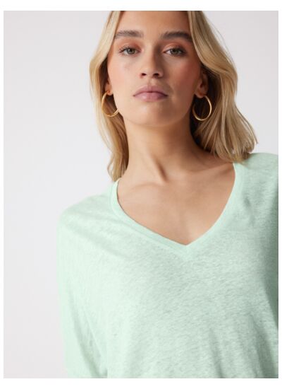 T-shirt lin Emilie CELADON