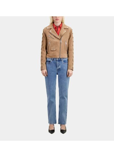 Blouson Cuir Suede Femme