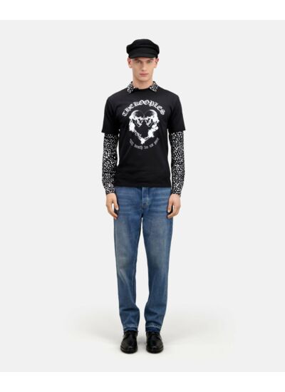 T-Shirt Manches Courtes Avec Print Skull Coeur Devant Homme