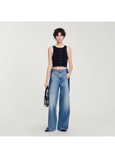 Gilet à détails crochetés