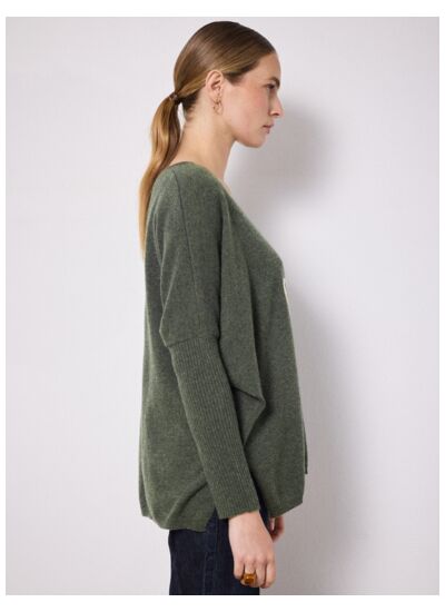 Pull poncho cachemire Lovily ASH_BEIGE