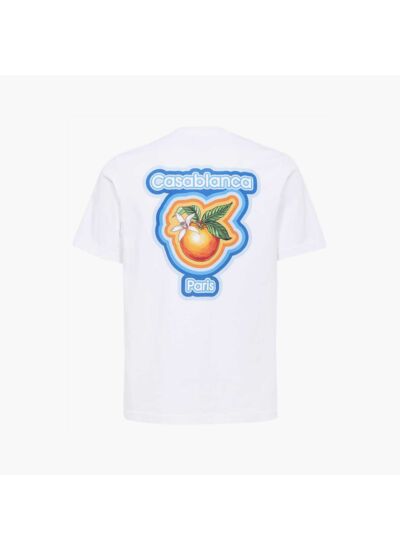 Casablanca T-Shirt Radiating Orange Blanc