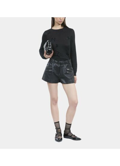 T-Shirt Manches Longues Noir Femme