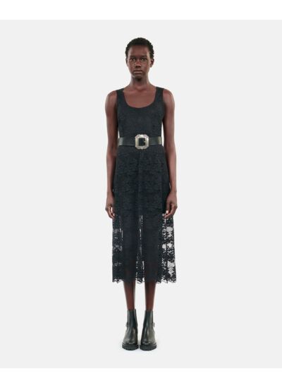 Robe Longue En Dentelle Noire Femme