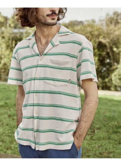 Chemise kaki & écru