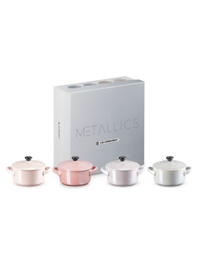 Coffret de 4 mini cocottes 250ml en céramique (Chiffon Pink, Rose Quartz, Provence, Mist Grey)