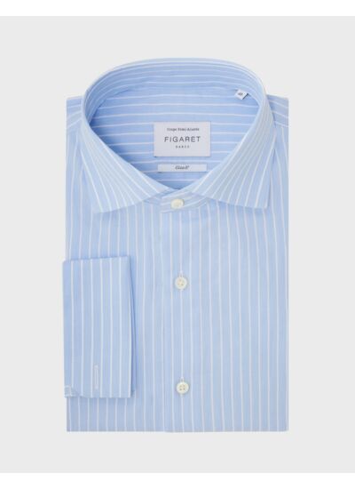 Chemise Semi-ajustée Prestige rayée bleue