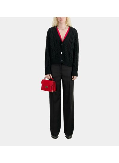 Cardigan Boutonne A Torsades Femme