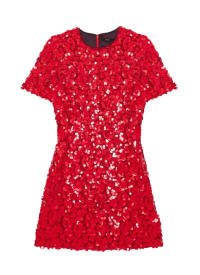 Robe courte à sequins fleurs