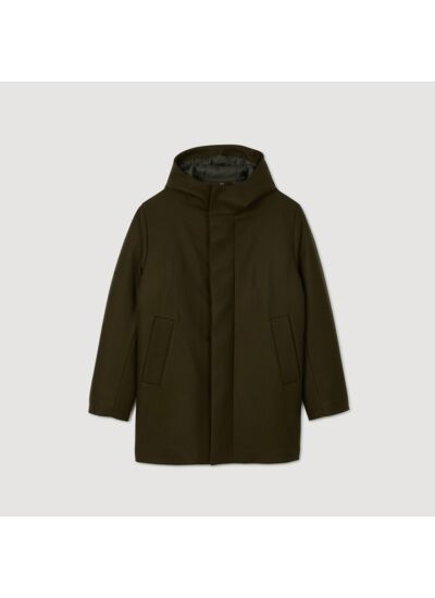 Parka en laine à capuche