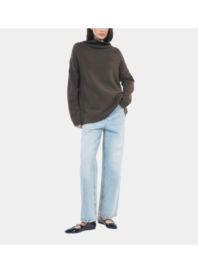 Pull En Cachemire Kaki Femme