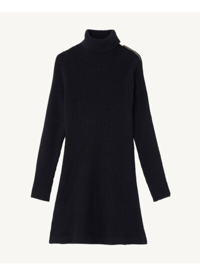 Robe col montant à zip - Femme - NOIR