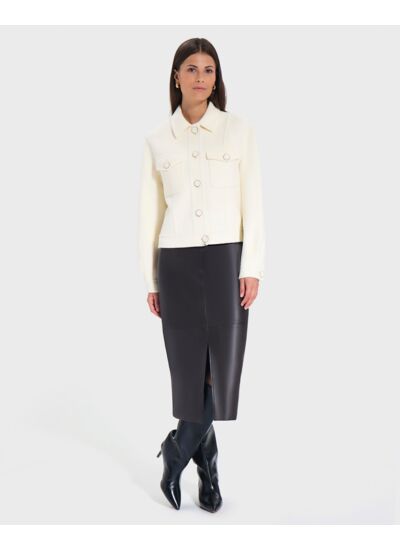 Veste Vailly Ecru en Laine
