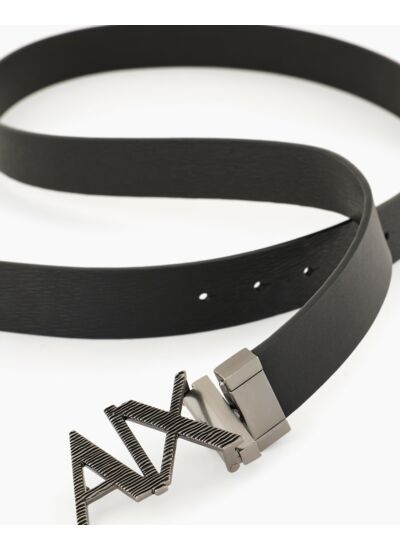 Ceinture homme ajustable/réversible - noir/noir