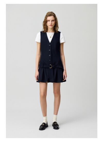 Robe courte cintrée plissée