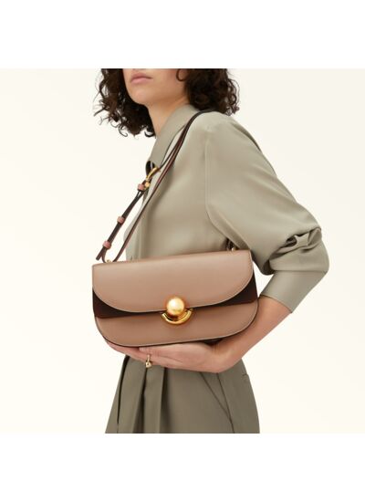 FURLA SFERA S SHOULDER BAG - VITELLO ROMA+SUEDE