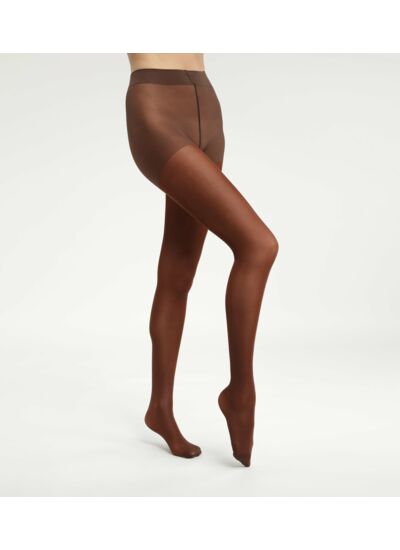 Collant femme semi-opaque en lurex brillant Marron Cuivre Dim Style