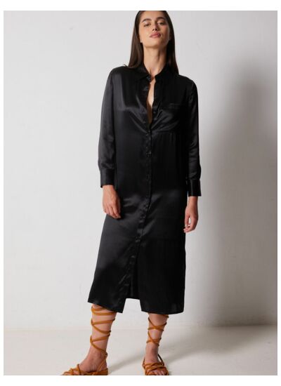 Robe Soie Rosemary NOIR