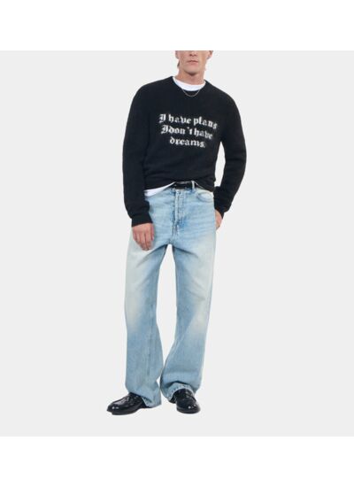 Pull En Alpaga Noir Homme