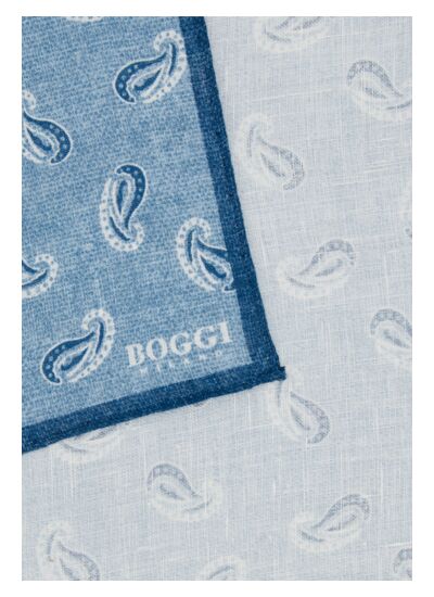 Pochette Motif Paisley En Lin