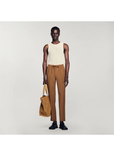Pantalon droit élastiqué