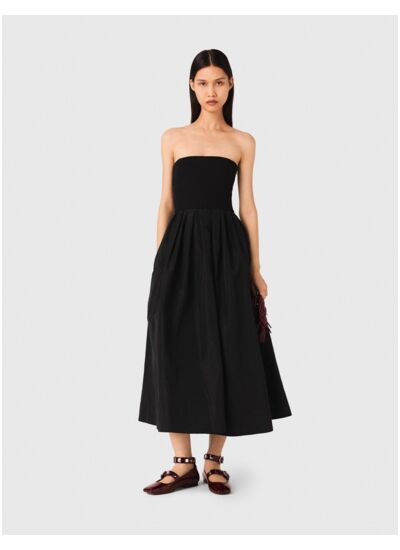 Robe bustier en maille et taffetas