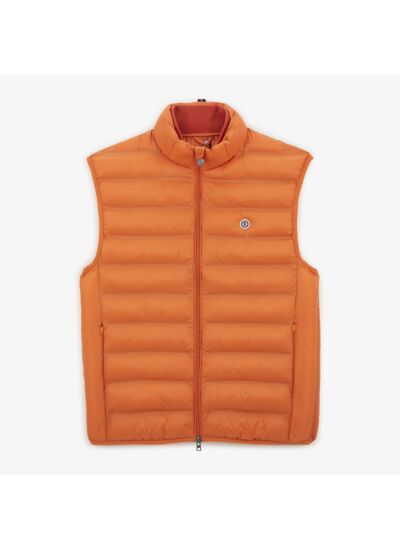 Doudoune Piumino sans manches orange abricot
