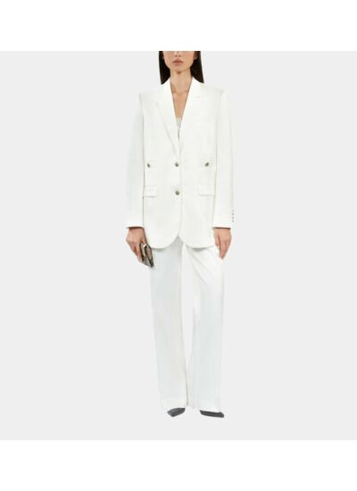Pantalon Tailleur Blanc Femme