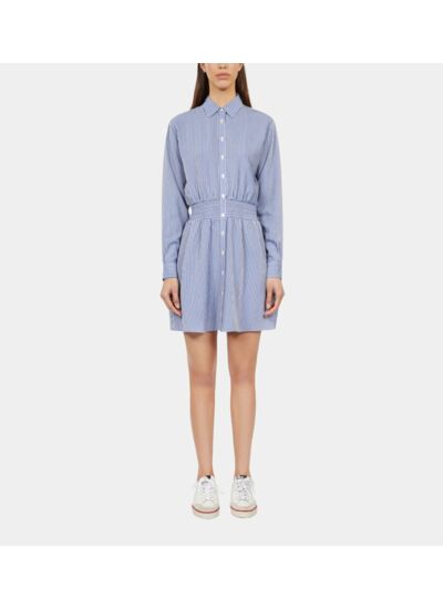 Robe Chemise Courte À Rayures Femme
