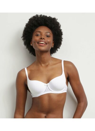 Soutien-gorge corbeille en dentelle florale recyclée Blanc Dim Sublim