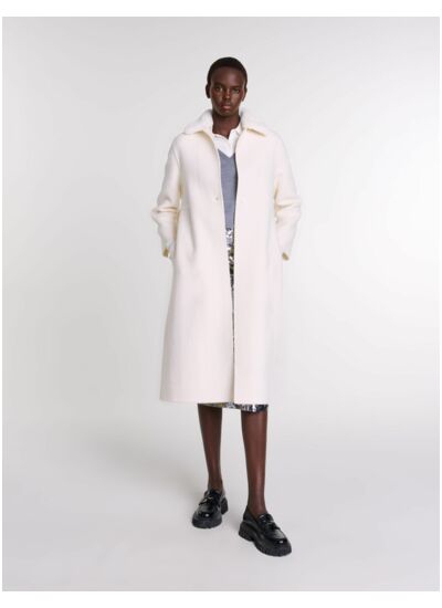 Manteau en laine à col amovible