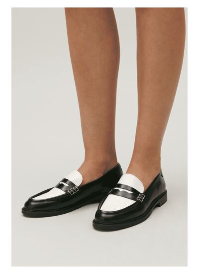 Mocassins cuir bicolore