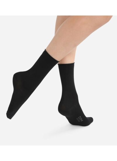 Lot de 2 paires de chaussettes noires Femme en coton modal