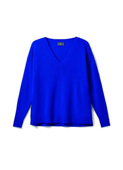 Pull col V ample - Femme - BLEU ATLANTIDE