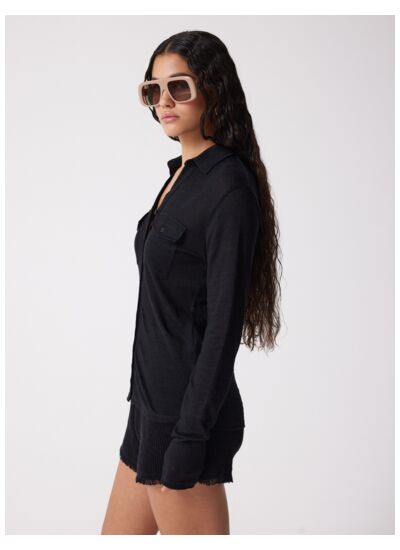Chemise lin Milia NOIR