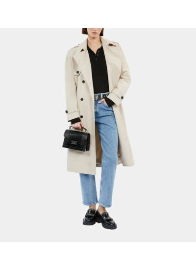 Trench Coat Droit Long Femme