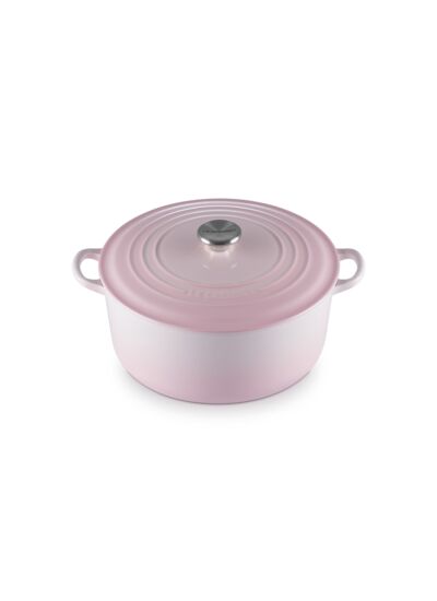 Cocotte ronde 28cm en fonte émaillée shell pink