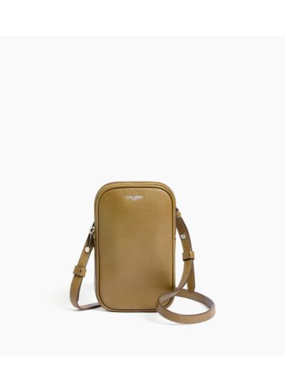 Etui téléphone en cuir grainé