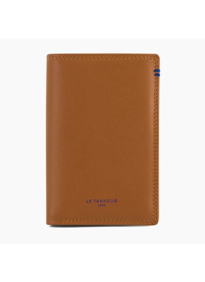 Porte cartes moyen modele avec poche billets Martin en cuir lisse