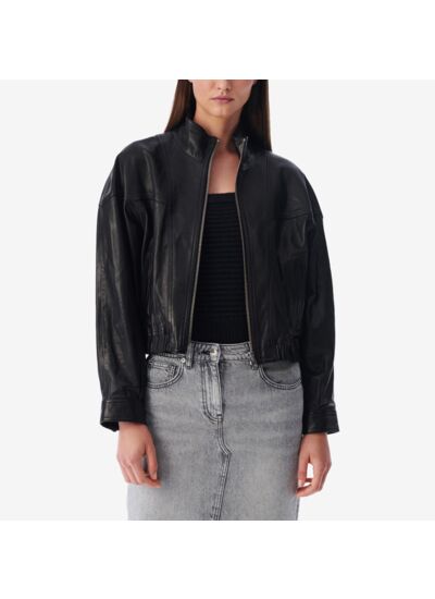 Blouson Col Montant En Cuir Okan