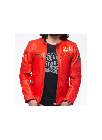 Blouson Cuir 24H Voxan Rouge