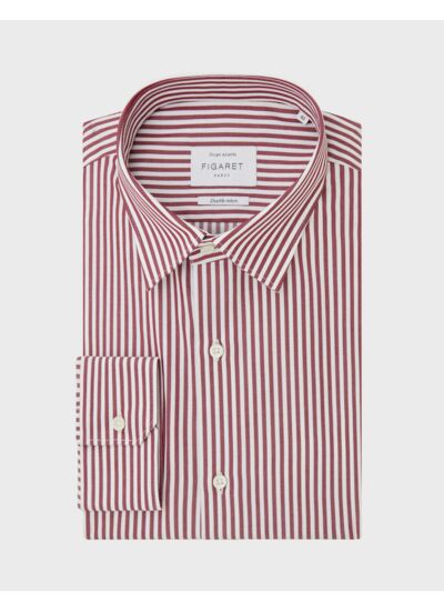Chemise Ajustée rayée bordeaux