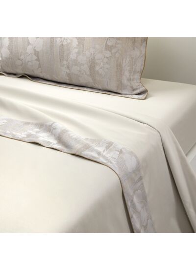 Yves Delorme - Drap plat en satin beige, Nymphes