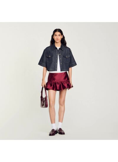 Mini short jupe en satin