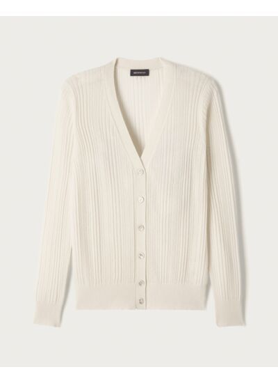 Gilet à côtes - Femme - NATUREL