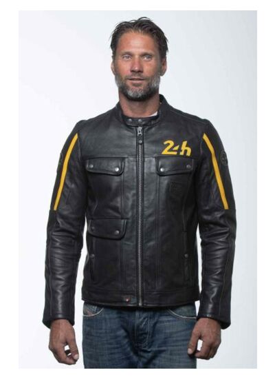 Blouson cuir 24 H Le Mans Lagache4 noir