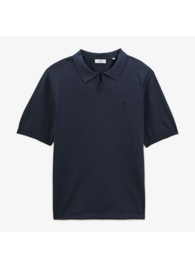 Pull en maille légère Marvin col polo indigo