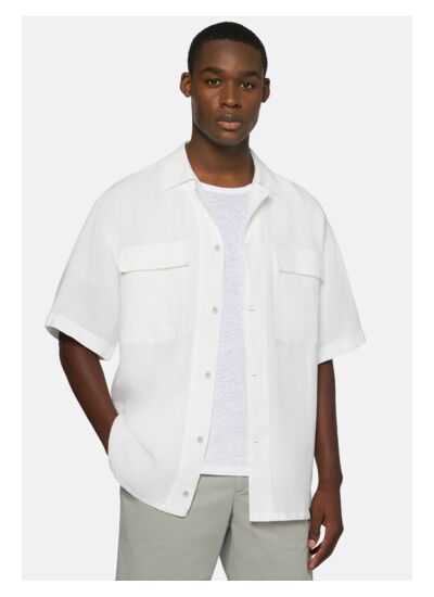 Surchemise Blanche Camp En Lin